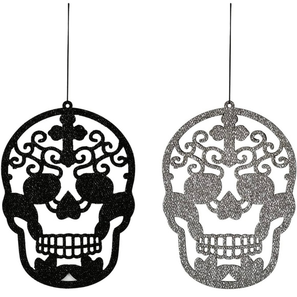 Halloween Indoor Decorations Day of The Dead Black and Sliver - Picture 1 of 5